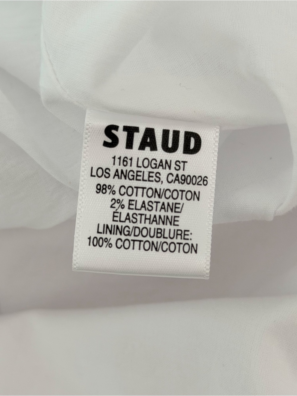 Staud V-Neck Puff Sleeve Cotton Blend Finley Midi Dress White Size 4 $375 NWT - Picture 9 of 9